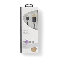 Kabel USB 2.0 | A male - Micro-B male | 2,0 m | Antraciet [CCBW60500AT20] - thumbnail