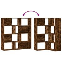Boekenkast 4-laags hoek 85x85x140 cm bewerkt hout gerookt eiken - thumbnail