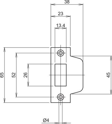Lips SPT2084 Sluitplaat voor kastdeurslot 2084/4 | rechthoekig | staalverzinkt. | 65 x 23 mm - 7170059 Lips SPT2084 Sluitplaat voor kastdeurslot 2084/4 | rechthoekig | staalverzinkt. | 65 x 23 mm - 7170059