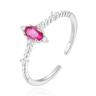 Stijlvolle Elenza Zilveren Ring met Paarse Kristal - Tijdloze Elegantie voor Dames