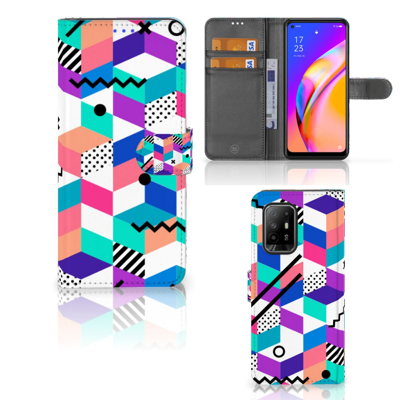 OPPO Reno5 Z | A94 5G | Book Case | Blokken Kleurrijk