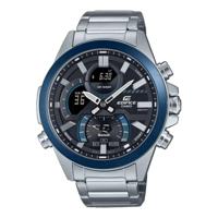 Casio ECB-30DB-1AEF Zwart Zilverkleurig Heren horloge - thumbnail