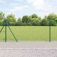VidaXL Hek met paal groen 1 x 10 m staal - thumbnail