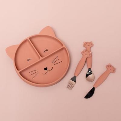 Trixie siliconen bord met vakjes en zuignap - mrs. cat