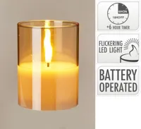 Ledkaars in glas 10cm - thumbnail