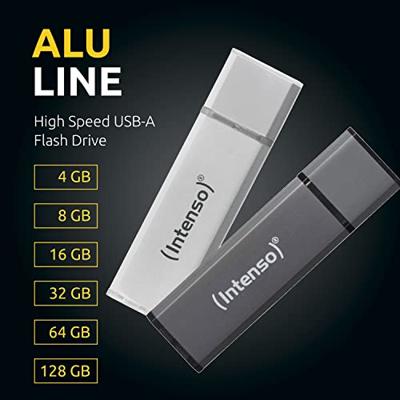 USB stick INTENSO ALU LINE 8 GB Antraciet 8 GB USB stick - thumbnail