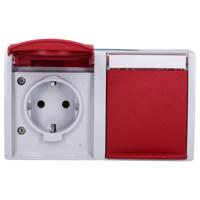 ABB 2CKA002084A0700 Geaard stopcontact IP44 Robijn-rood, Rood - thumbnail