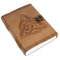 Spiritueel Notitieboekje Leer met Keltische Knoop (17,5 x 13 cm) - - thumbnail