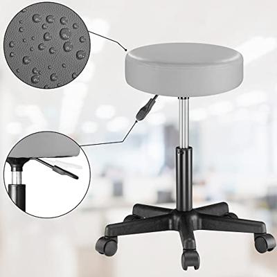 Monzana Bureaustoel - draaistoel - kruk met gestoffeerde zitting in grijs Monzana Bureaustoel - draaistoel - kruk met gestoffeerde zitting in grijs