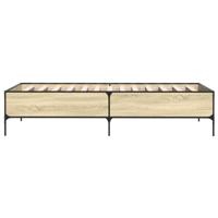 Bedframe bewerkt hout en metaal sonoma eikenkleurig 100x200 cm - thumbnail