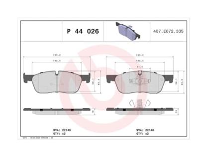 Remblokkenset, schijfrem P44026