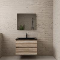 Badmeubel Boss & Wessing Paris 80 cm Mat Zwart Wastafel Compleet Canyon Oak Boss & Wessing - thumbnail