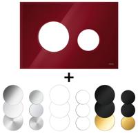 Drukplaat Front En Toetsen TECE Loop Voor WC-Bediening Glas Robijnrood - thumbnail