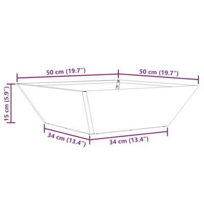 Tuin Kom Plantenbak 5 pcs Zwart 50 x 50 x 15 cm Staal - thumbnail