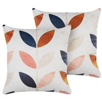 Beliani-QUINOA-Sierkussen set van 2-Multicolor-45 x 45 cm-Fluweel - thumbnail