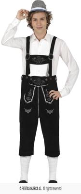 Lederhose Lang Zwart Bruno