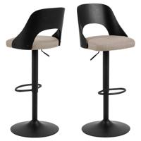 Bendt Draaibare Barkruk 'Vila' kleur Zand (zithoogte 62-84cm) - thumbnail