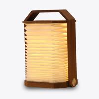 Lantaarn lamp walnoot donker hout - thumbnail