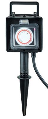 Buitenstopcontact 2-voudig met timer IP44 max 3680 Watt Buitenstopcontact 2-voudig met timer IP44 max 3680 Watt