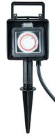 Buitenstopcontact 2-voudig met timer IP44 max 3680 Watt - thumbnail