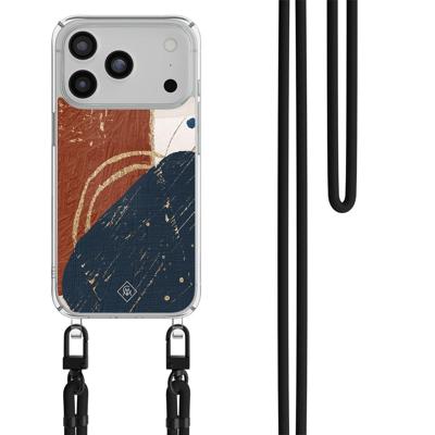 iPhone 17 Pro Max hoesje met zwart koord - Abstract teracotta iPhone 17 Pro Max hoesje met zwart koord - Abstract teracotta