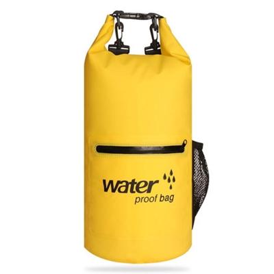 Outdoor waterdichte droge dubbele schouderband tas droge zak PVC vat tas capaciteit: 10L (geel)