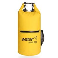 Outdoor waterdichte droge dubbele schouderband tas droge zak PVC vat tas capaciteit: 10L (geel) - thumbnail