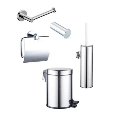 Fortifura Calvi Toiletset 5-delig - toiletrolhouder - reserverolhouder - toiletborstelhouder - handdoekhaak - pedaalemmer - chroom SW1183142/SW639926/SW1111539/SW1211590/SW1111576 Fortifura Calvi Toiletset 5-delig - toiletrolhouder - reserverolhouder - toiletborstelhouder - handdoekhaak - pedaalemmer - chroom SW1183142/SW639926/SW1111539/SW1211590/SW1111576