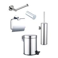 Fortifura Calvi Toiletset 5-delig - toiletrolhouder - reserverolhouder - toiletborstelhouder - handdoekhaak - pedaalemmer - chroom SW1183142/SW639926/SW1111539/SW1211590/SW1111576 - thumbnail