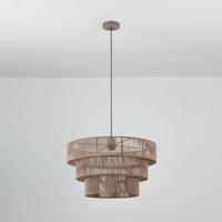 Hanglamp Serengeti taupe - E27 fitting - IP20 voor binnen - Taupe - Gevlochten katoenen koordjes - Drielaags - thumbnail