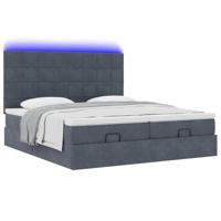 Ottoman bed met matrassen en LED's 160x200cm fluweel - thumbnail