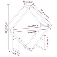 Brandhoutrek 80x25x80 cm koudgewalst staal antracietkleurig - thumbnail
