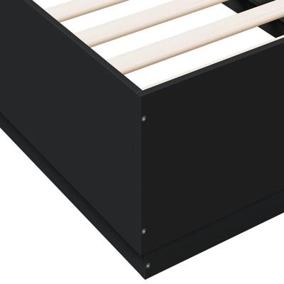 Bedframe bewerkt hout zwart 90x200 cm