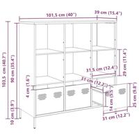Hoge kast 101,5x39x103,5 cm staal mosterdgeel - thumbnail