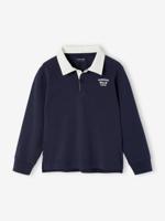 Gestreepte polo voor jongens marineblauw - thumbnail