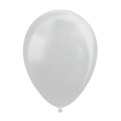 Globos Ballonnen metallic zilver 30cm, 10st.