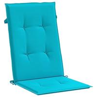 VidaXL Stoelkussens hoge rugleuning 6 st stof turquoise - thumbnail