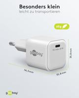Goobay 65370 oplader voor mobiele apparatuur Hoofdtelefoons, Laptop, Smartphone, Tablet Wit AC Snel opladen Binnen - thumbnail