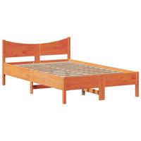 Bedframe zonder matras massief grenenhout wasbruin 135x190 cm - thumbnail