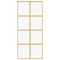 Schuifdeur 90x205 cm helder ESG-glas en aluminium goudkleurig - thumbnail