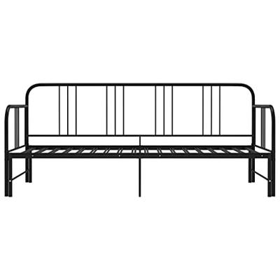 Slaapbankframe uittrekbaar metaal zwart 90x200 cm Slaapbankframe uittrekbaar metaal zwart 90x200 cm