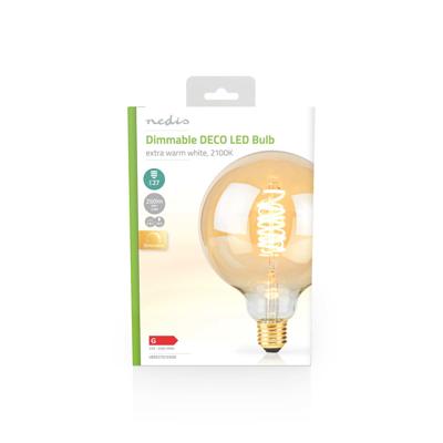 LED-Filamentlamp E27 | G125 | 3.8 W | 250 lm | 2100 K | Extra Warm Wit | Aantal lampen in verpakking: 1 Stuks