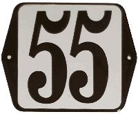 Huisnummer naambordje standaard 15x12 cm nummer 55 - Warentuin mix - thumbnail