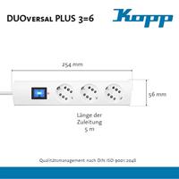 Kopp 234002010 Stekkerdoos met schakelaar 3-voudig Wit Randaarde stekker 1 stuk(s) - thumbnail