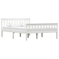 vidaXL Bedframe massief grenenhout wit 140x200 cm - thumbnail