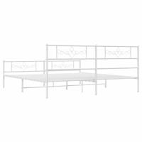 Bedframe met hoofd- en voeteneinde metaal wit 183x213 cm - thumbnail