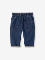 Babyjeans met elastische taille ongewassen denim - thumbnail
