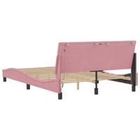 Bedframe met LED-verlichting fluweel roze 120x200 cm - thumbnail