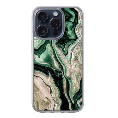 iPhone 15 Pro hybride hoesje - Green waves