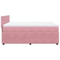 Boxspring met matras fluweel roze 160x200 cm - thumbnail